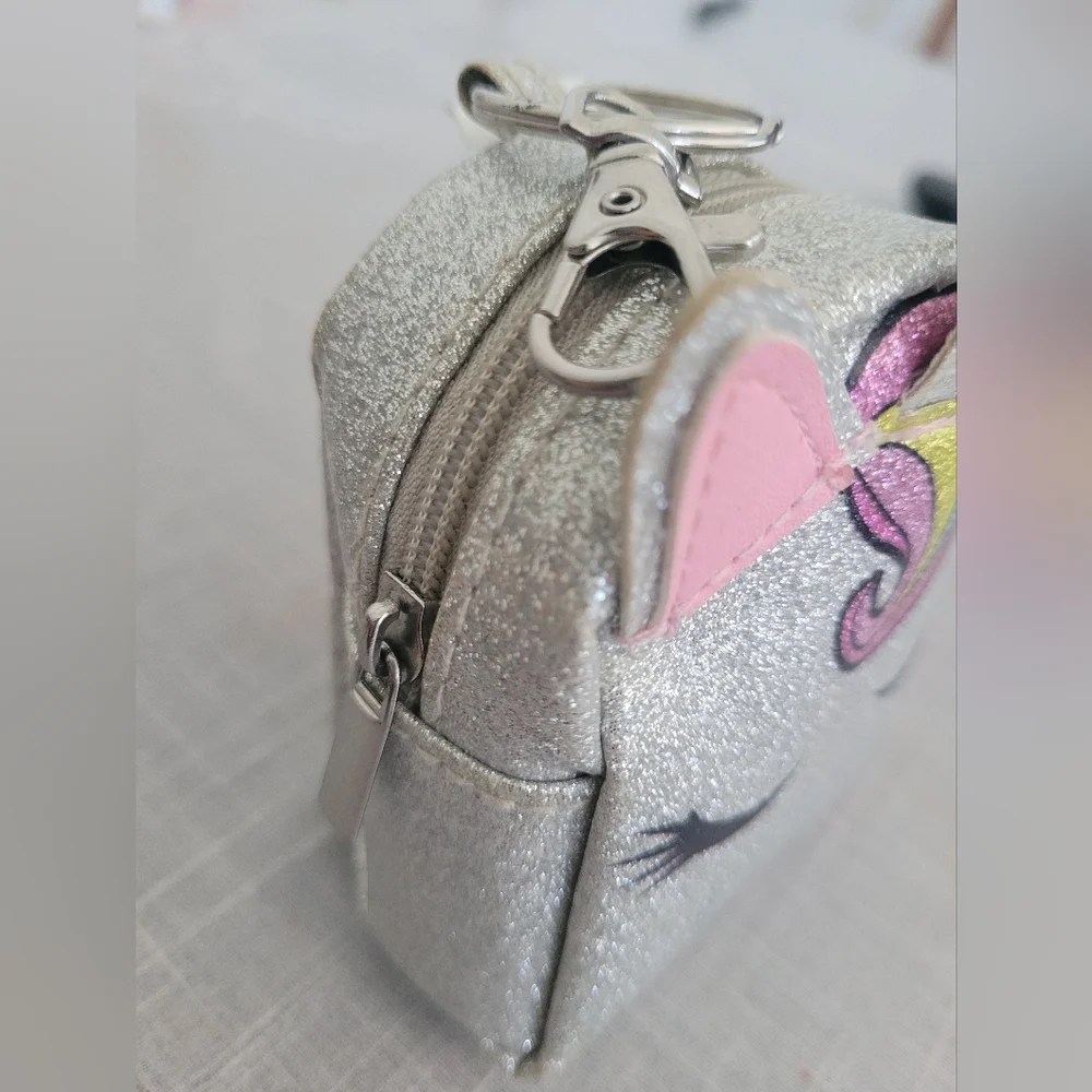 NWT-Claire's Glitter Unicorn Change Purse Mini Backpack With Key chain